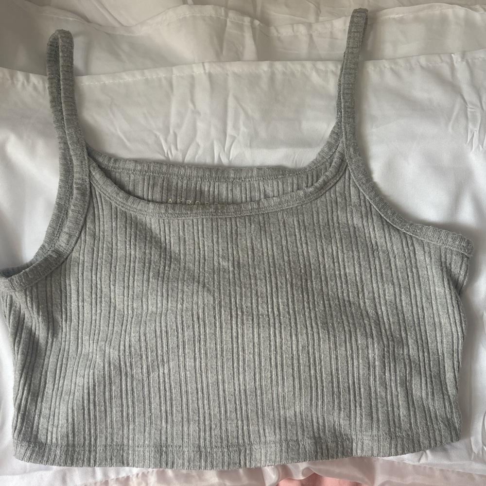 Gray Ribbed Women's Top